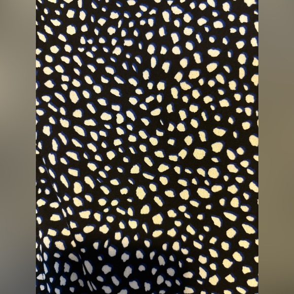 Express polka dot black blue and white dress with split sleeves size medium - Picture 2 of 5